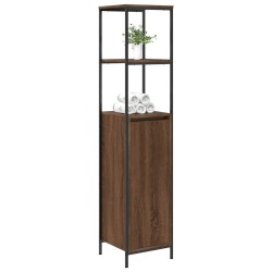 Meuble de salle de bain avec étagères chêne marron 36x35x165 cm 