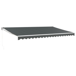 Auvent rétractable anthracite 5x3 m tissu et aluminium 