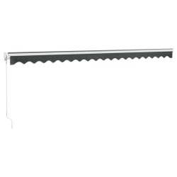 Auvent rétractable anthracite 5x3 m tissu et aluminium 