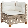 Salon de jardin avec coussins 5 pcs beige résine tressée 