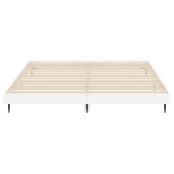 Cadre de lit sans matelas blanc brillant 140x200 cm 