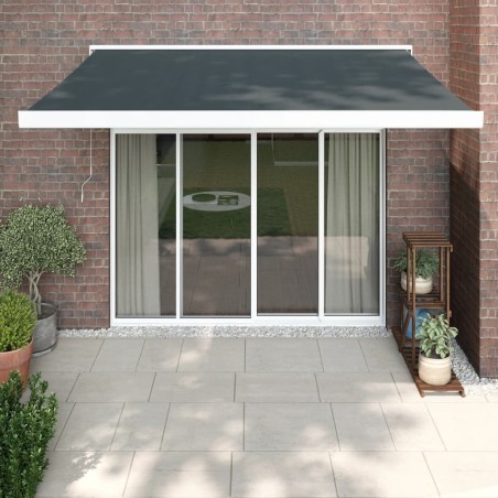 Auvent rétractable anthracite 3x2,5 m tissu et aluminium 