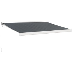 Auvent rétractable anthracite 3x2,5 m tissu et aluminium 