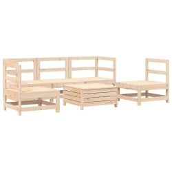 Salon de jardin 6 pcs bois de pin massif 