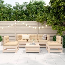 Salon de jardin 6 pcs bois de pin massif 