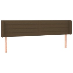 Tête de lit à LED Marron foncé 183x16x78/88 cm Tissu 