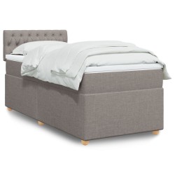 Sommier à lattes de lit avec matelas Taupe 90x200 cm Tissu 