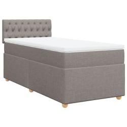 Sommier à lattes de lit avec matelas Taupe 90x200 cm Tissu 