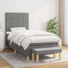 Sommier à lattes de lit avec matelas Gris foncé 80x200 cm Tissu 