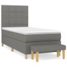 Sommier à lattes de lit avec matelas Gris foncé 80x200 cm Tissu 