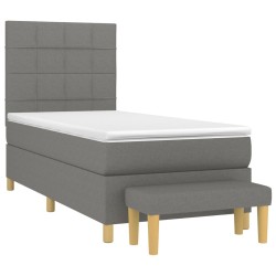 Sommier à lattes de lit avec matelas Gris foncé 80x200 cm Tissu 
