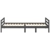Cadre de lit sans matelas gris 75x190 cm bois de pin massif 