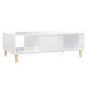 Table basse blanc brillant 103,5x60x35 cm bois d'ingénierie 