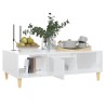 Table basse blanc brillant 103,5x60x35 cm bois d'ingénierie 