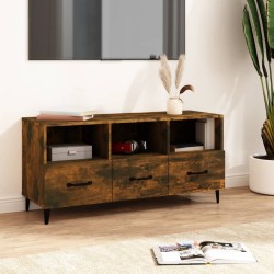 Meuble TV Chêne fumé 102x35x50 cm Bois d'ingénierie 