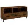 Meuble TV Chêne fumé 102x35x50 cm Bois d'ingénierie 