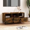 Meuble TV Chêne fumé 102x35x50 cm Bois d'ingénierie 