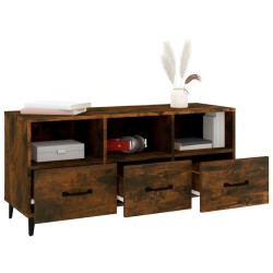 Meuble TV Chêne fumé 102x35x50 cm Bois d'ingénierie 