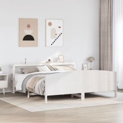 Cadre de lit sans matelas blanc 180x200 cm bois massif de pin 