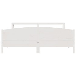 Cadre de lit sans matelas blanc 180x200 cm bois massif de pin 