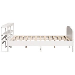 Cadre de lit sans matelas blanc 180x200 cm bois massif de pin 