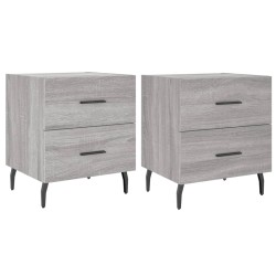 Tables de chevet 2 pcs sonoma gris 40x35x47,5 cm 