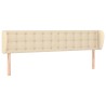 Tête de lit avec oreilles Crème 163x23x78/88 cm Tissu 