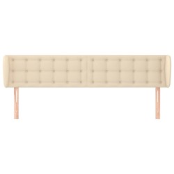 Tête de lit avec oreilles Crème 163x23x78/88 cm Tissu 