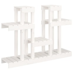 Support à plantes Blanc 104,5x25x77,5 cm Bois massif de pin 