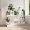 Support à plantes Blanc 104,5x25x77,5 cm Bois massif de pin 
