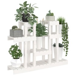 Support à plantes Blanc 104,5x25x77,5 cm Bois massif de pin 