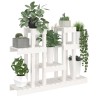 Support à plantes Blanc 104,5x25x77,5 cm Bois massif de pin 
