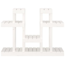 Support à plantes Blanc 104,5x25x77,5 cm Bois massif de pin 