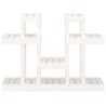 Support à plantes Blanc 104,5x25x77,5 cm Bois massif de pin 