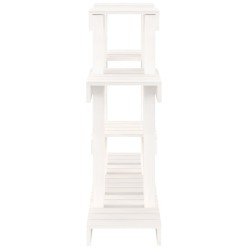 Support à plantes Blanc 104,5x25x77,5 cm Bois massif de pin 