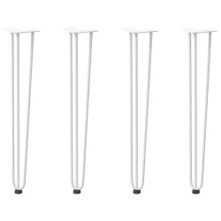 Pieds en épingle à cheveux pour consoles, lot de 4, blanc, 72 cm, acier massif 