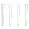 Pieds en épingle à cheveux pour consoles, lot de 4, blanc, 72 cm, acier massif 