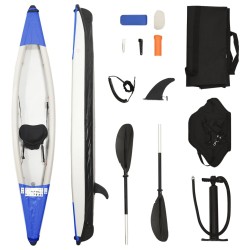 Kayak gonflable bleu 375x72x31 cm polyester 