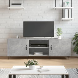 Meuble TV gris béton 150x30x50 cm bois d'ingénierie 