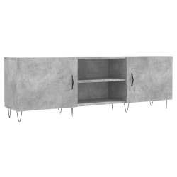 Meuble TV gris béton 150x30x50 cm bois d'ingénierie 