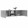 Meuble TV gris béton 150x30x50 cm bois d'ingénierie 