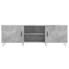 Meuble TV gris béton 150x30x50 cm bois d'ingénierie 