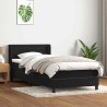 Sommier à lattes de lit avec matelas noir 100x210 cm velours 