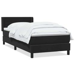 Sommier à lattes de lit avec matelas noir 100x210 cm velours 