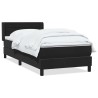Sommier à lattes de lit avec matelas noir 100x210 cm velours 