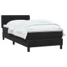 Sommier à lattes de lit avec matelas noir 100x210 cm velours 