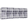 Coussin de palette motif à carreaux gris 120x40x12 cm tissu 