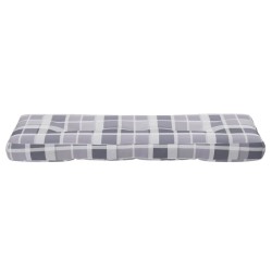 Coussin de palette motif à carreaux gris 120x40x12 cm tissu 