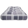 Coussin de palette motif à carreaux gris 120x40x12 cm tissu 