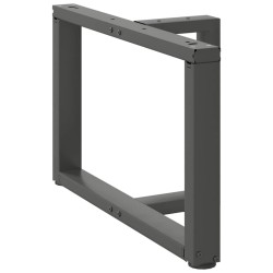 Pieds de table basse en T, 2 pièces, anthracite, 60 x 25 x (42-43) cm, acier 